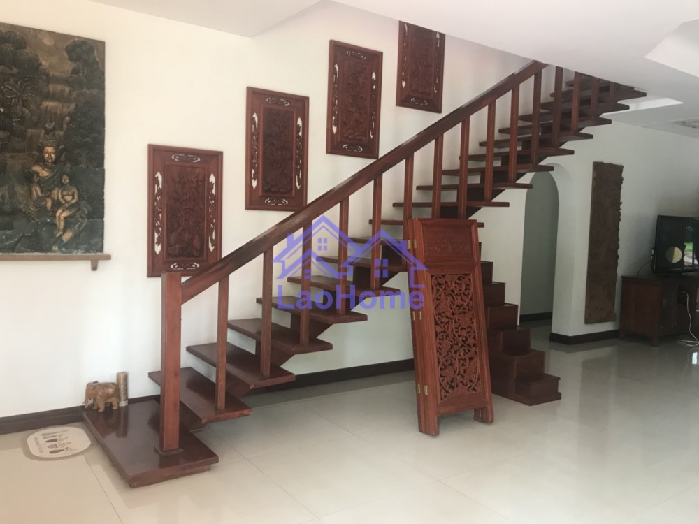 ID: 1199 - House for rent lao style with large garden and swimming pool 