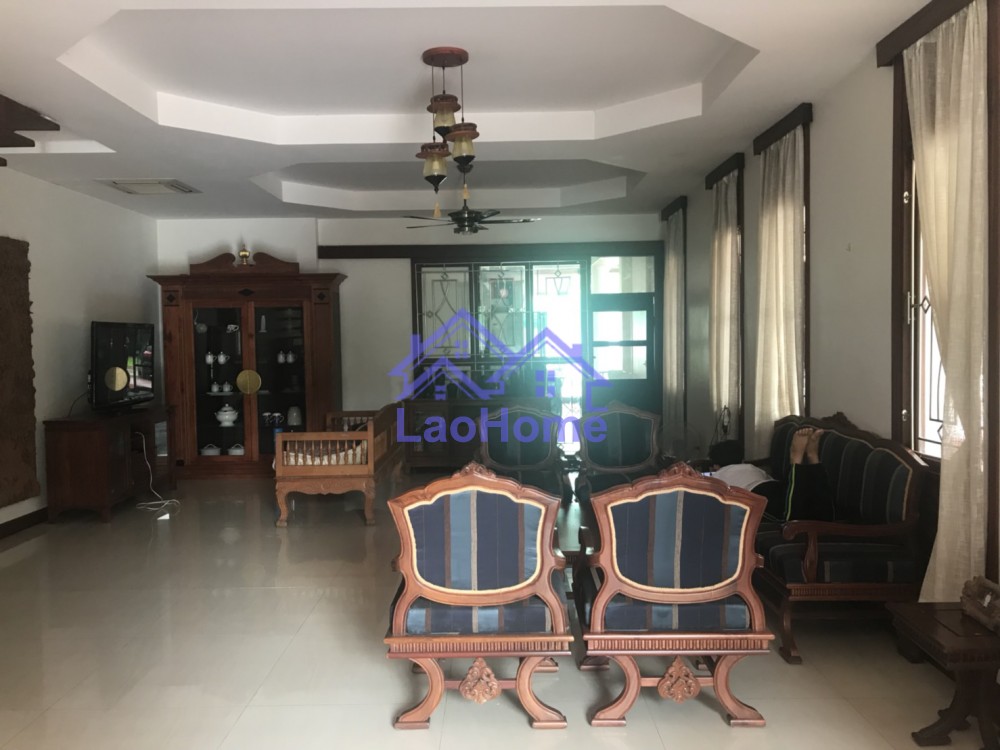 ID: 1199 - House for rent lao style with large garden and swimming pool 