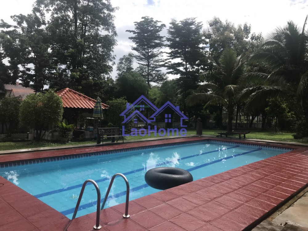 ID: 1199 - House for rent lao style with large garden and swimming pool 