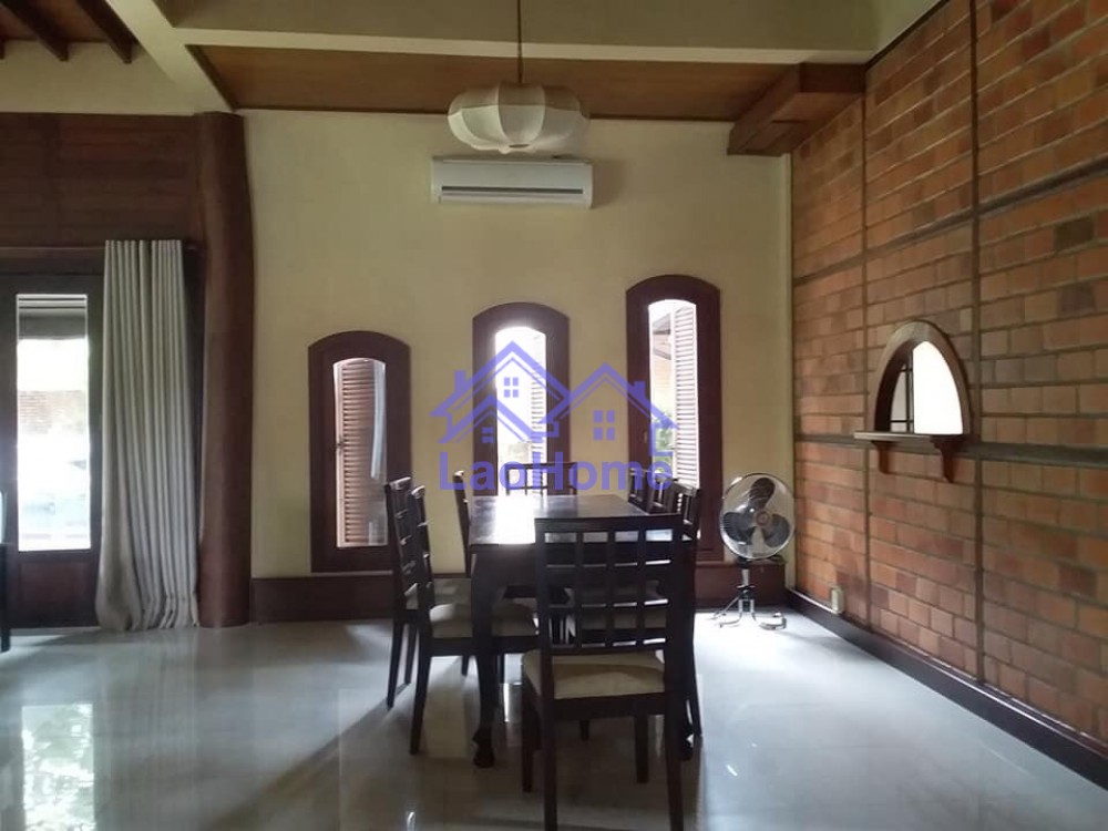 ID: 1203 - House for rent lao style and large garden and swimming pool