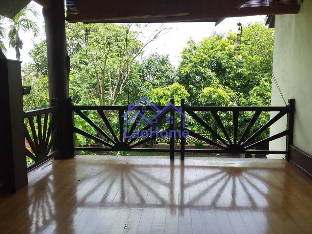 ID: 1203 - House for rent lao style and large garden and swimming pool