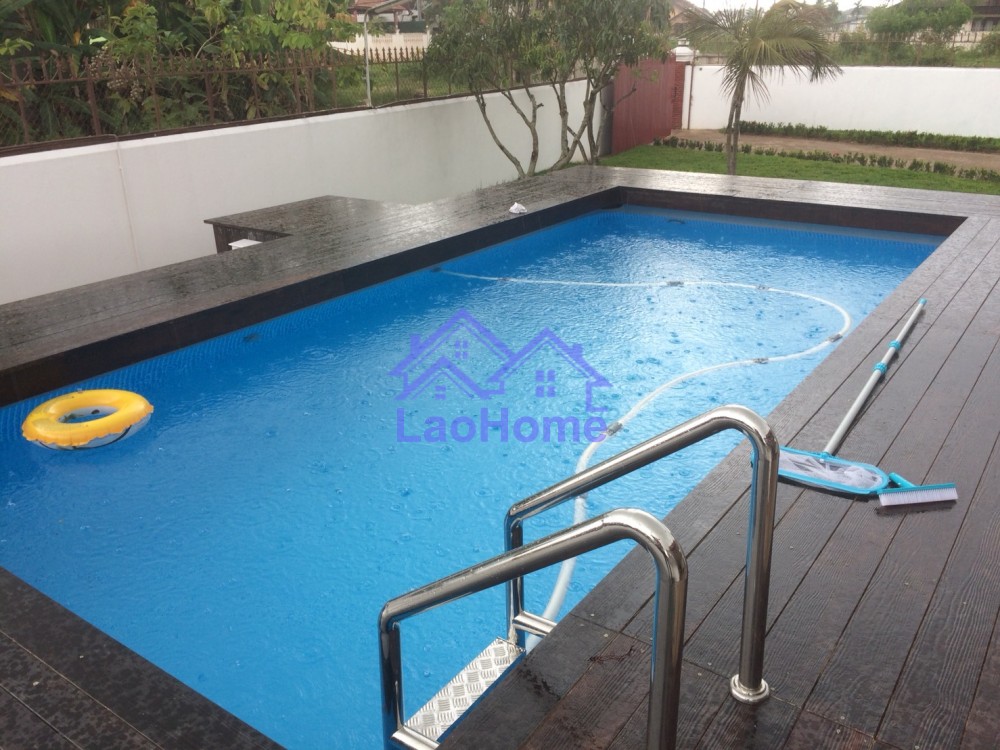 ID: 1207 - House for rent lao style with garden and swimming pool