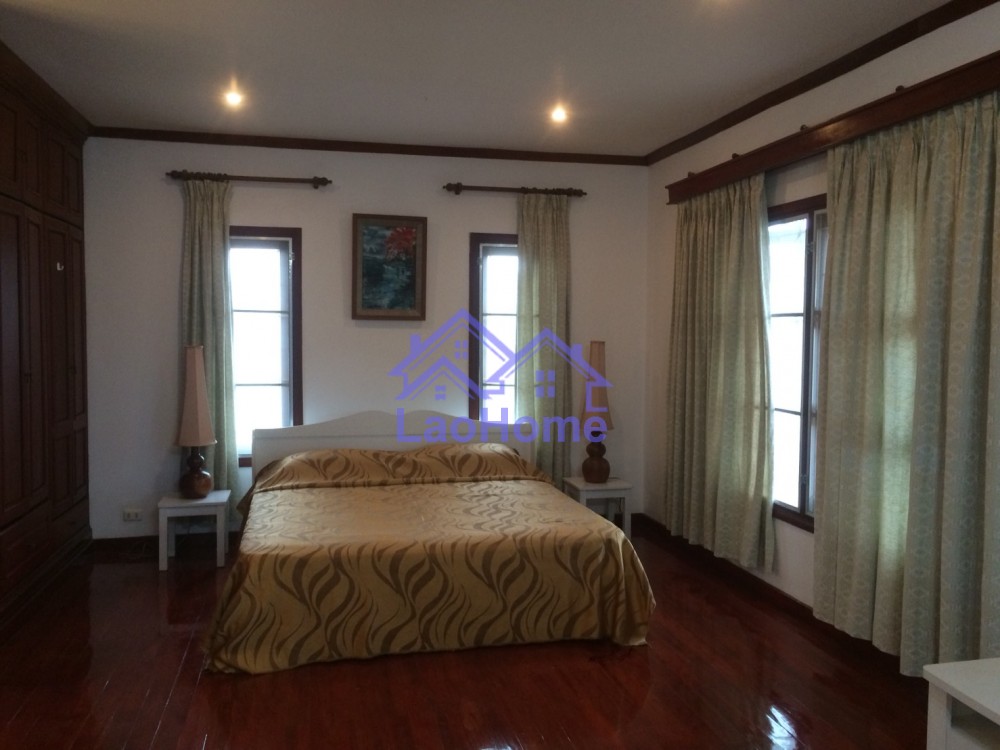 ID: 1207 - House for rent lao style with garden and swimming pool