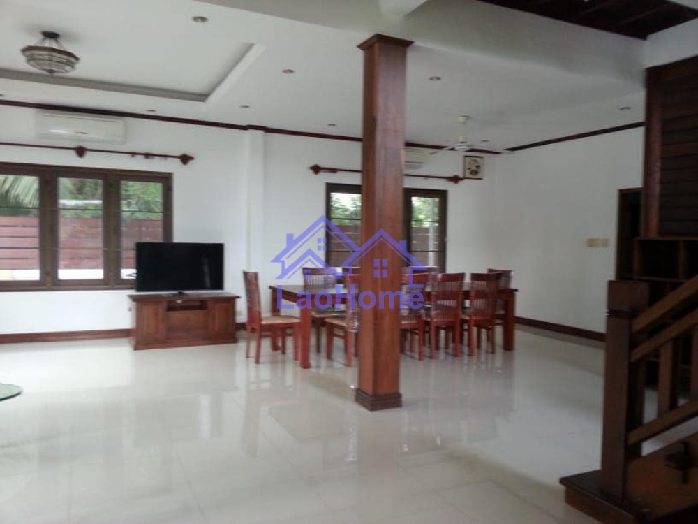 ID: 1221 - House for rent lao style with garden and swimming pool