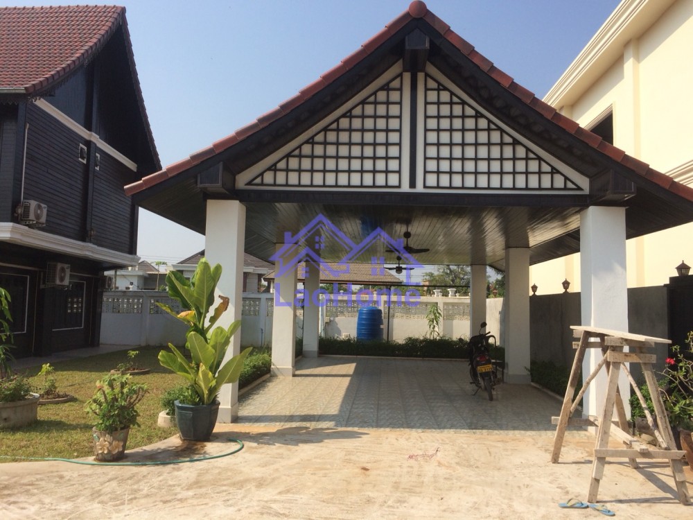 ID: 1242 - House for rent lao style with garden and swimming pool