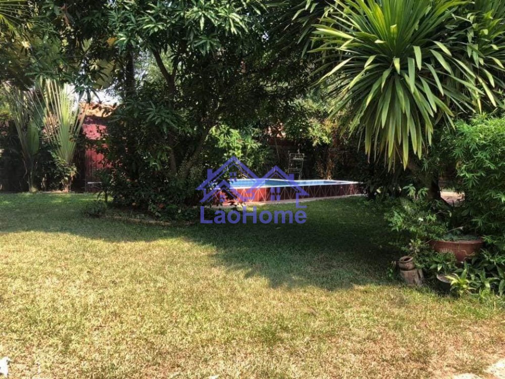 ID: 1438 - Lao style house for rent with garden and trees